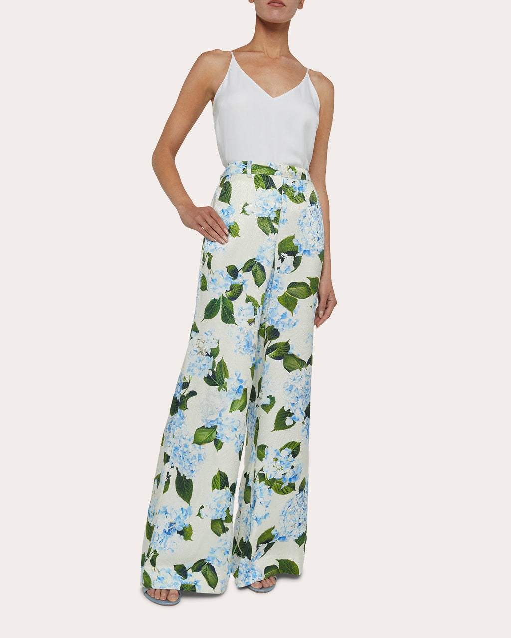 Pilar Satin-Jacquard Wide-Leg Pants