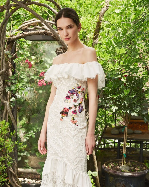 Off-Shoulder Lace Mermaid Dress