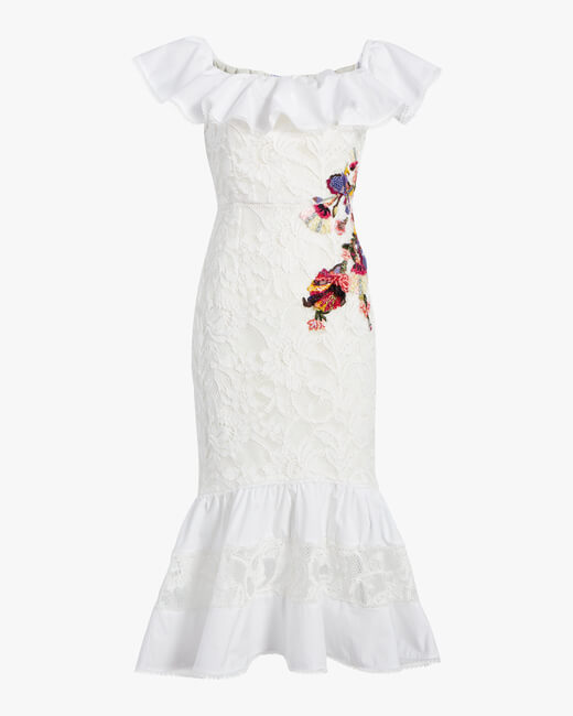 Off-Shoulder Lace Mermaid Dress
