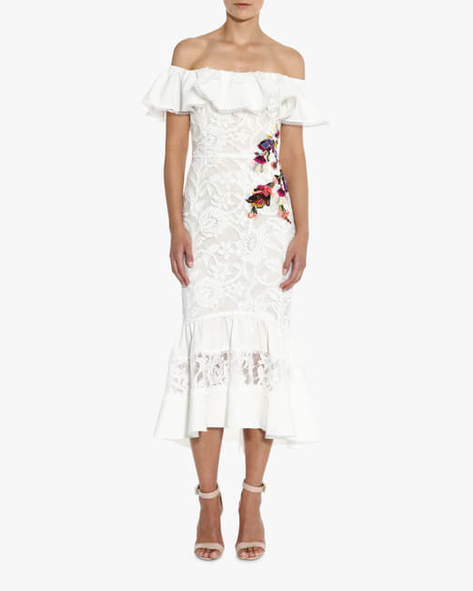 Off-Shoulder Lace Mermaid Dress