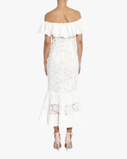 Off-Shoulder Lace Mermaid Dress