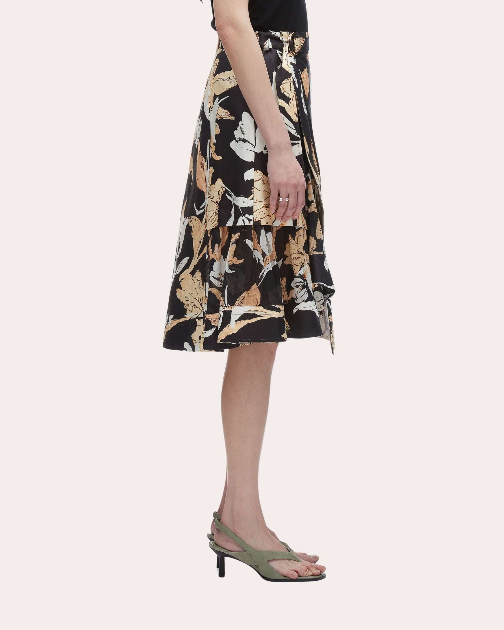 Joyful Tulips Layered A-Line Skirt