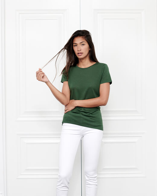 Cashmere Crewneck Short-Sleeve Top