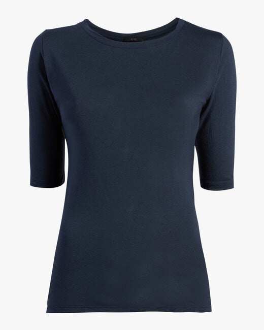 Cashmere Crewneck Three-Quarter Sleeve Top