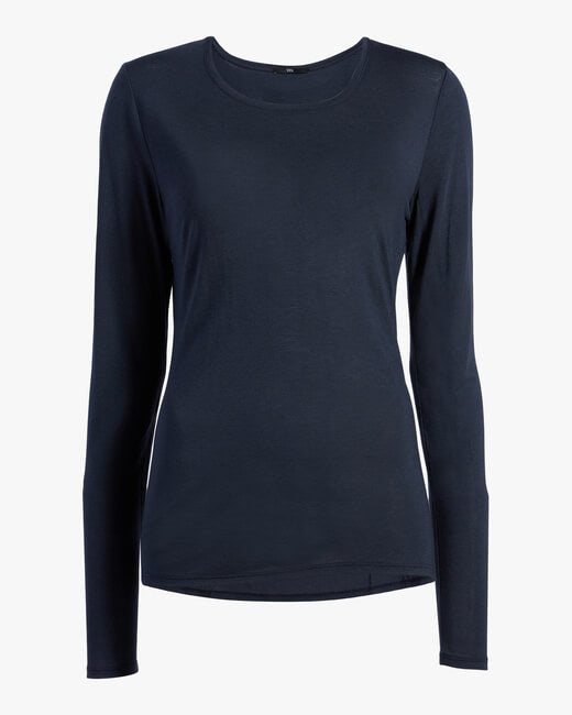 Cashmere Crewneck Long-Sleeve Top