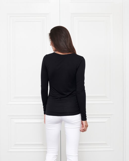 Cashmere Crewneck Long-Sleeve Top