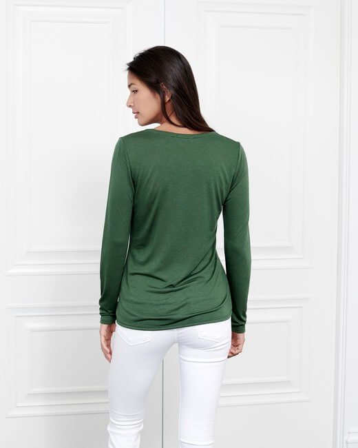 Cashmere Crewneck Long-Sleeve Top