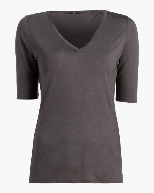 Cashmere V Neck Three-Quarter Sleeve Top