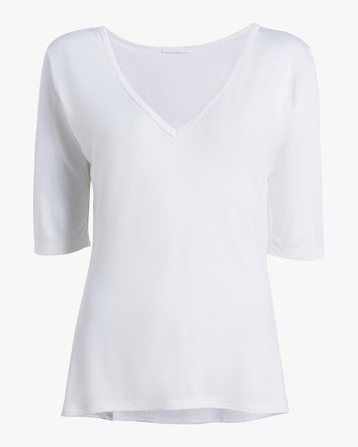 Cashmere V Neck Three-Quarter Sleeve Top