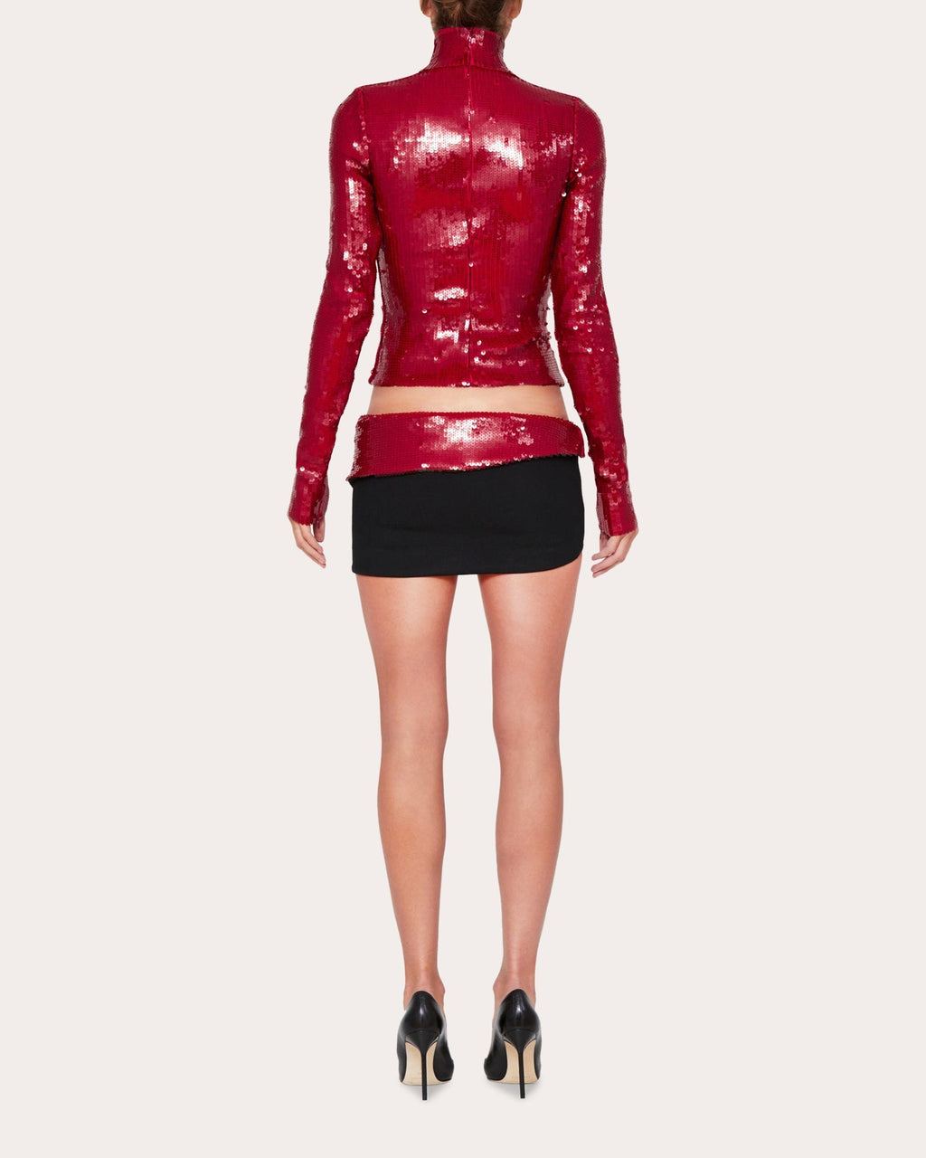Draped Sequin Mini Skirt