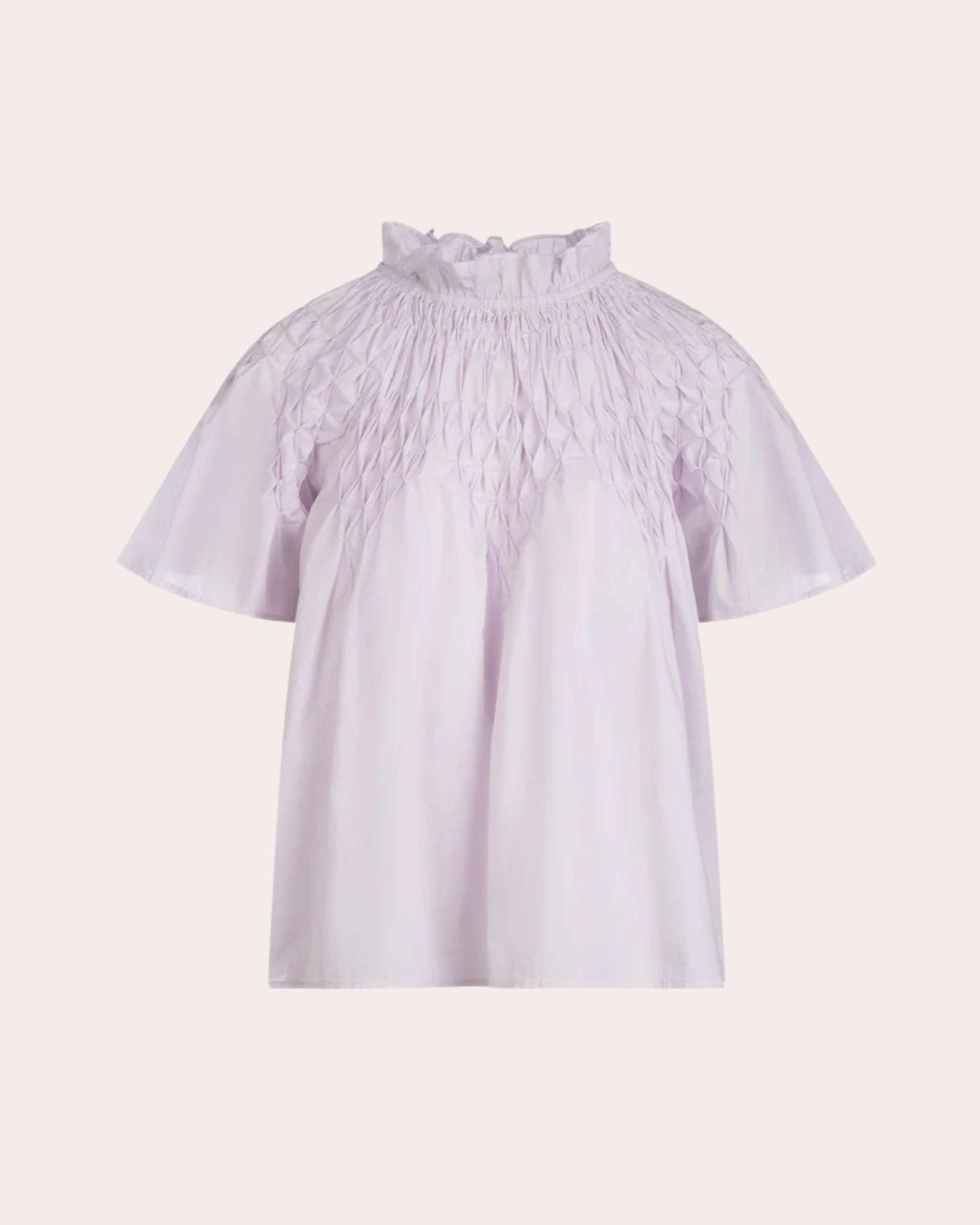 Bejart Ruffle-Trimmed Smocked Cotton Top