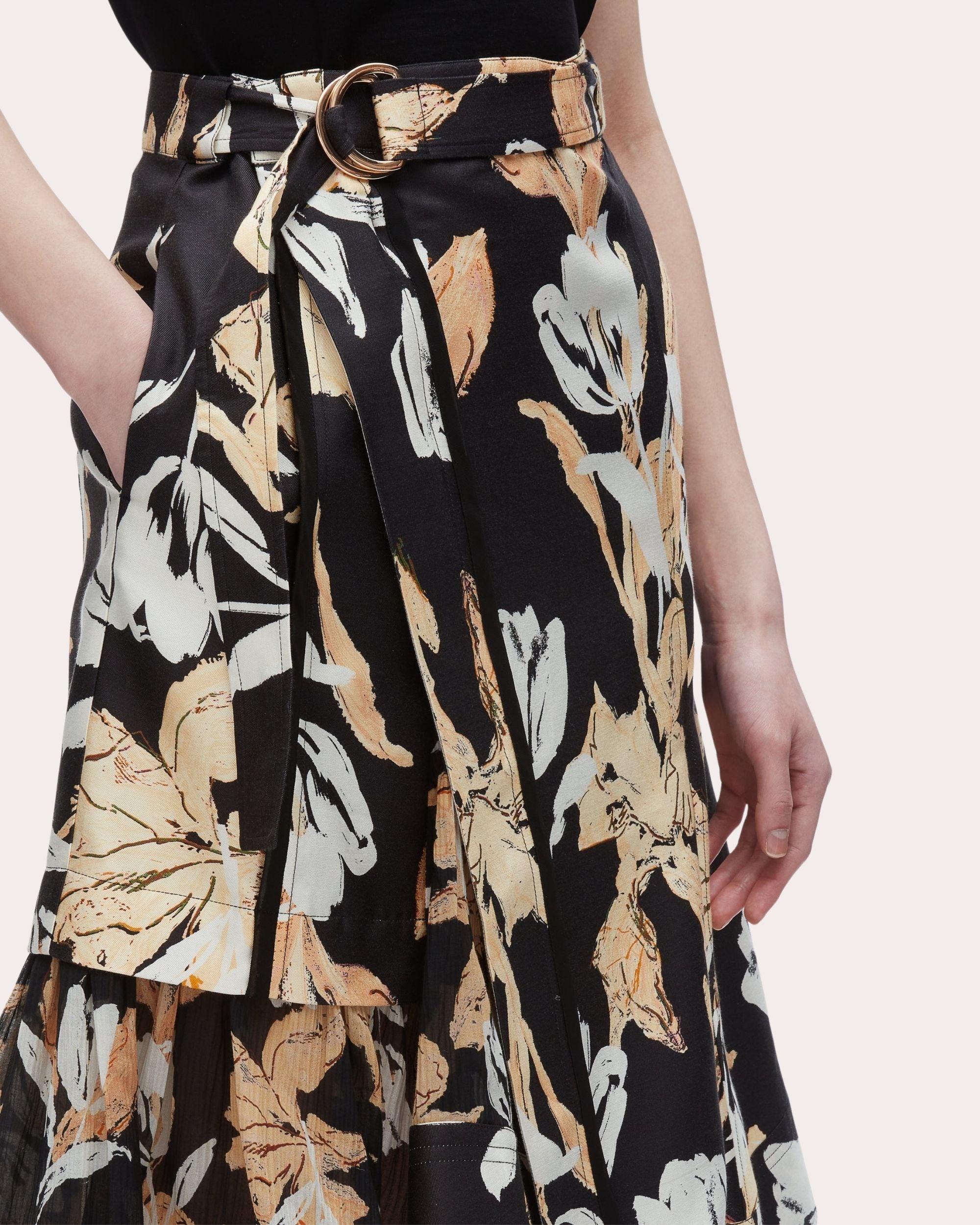 Joyful Tulips Layered A-Line Skirt