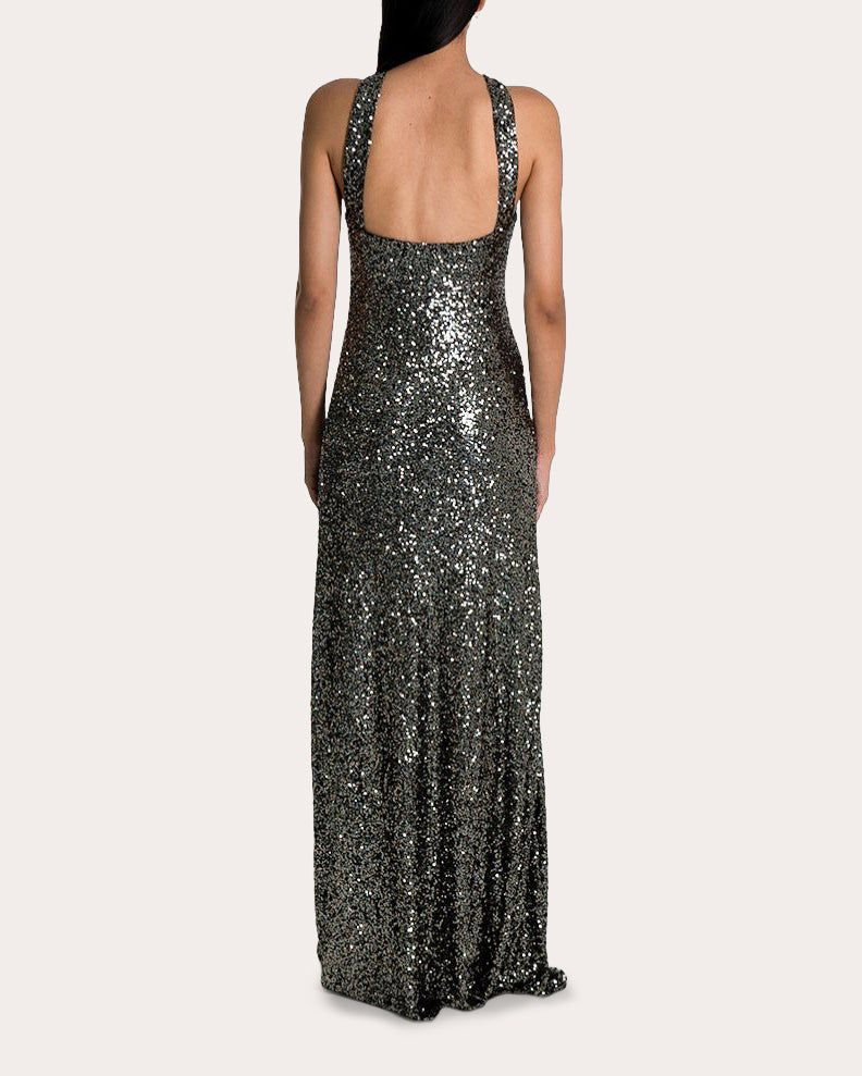 Calixta Sequined Jersey Gown