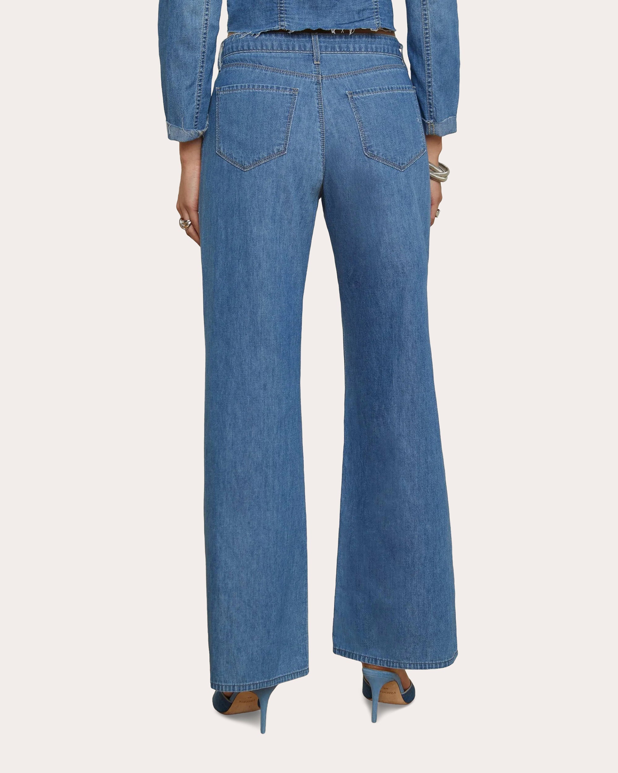 Alicent High-Rise Cropped Cotton Wide-Leg Jeans