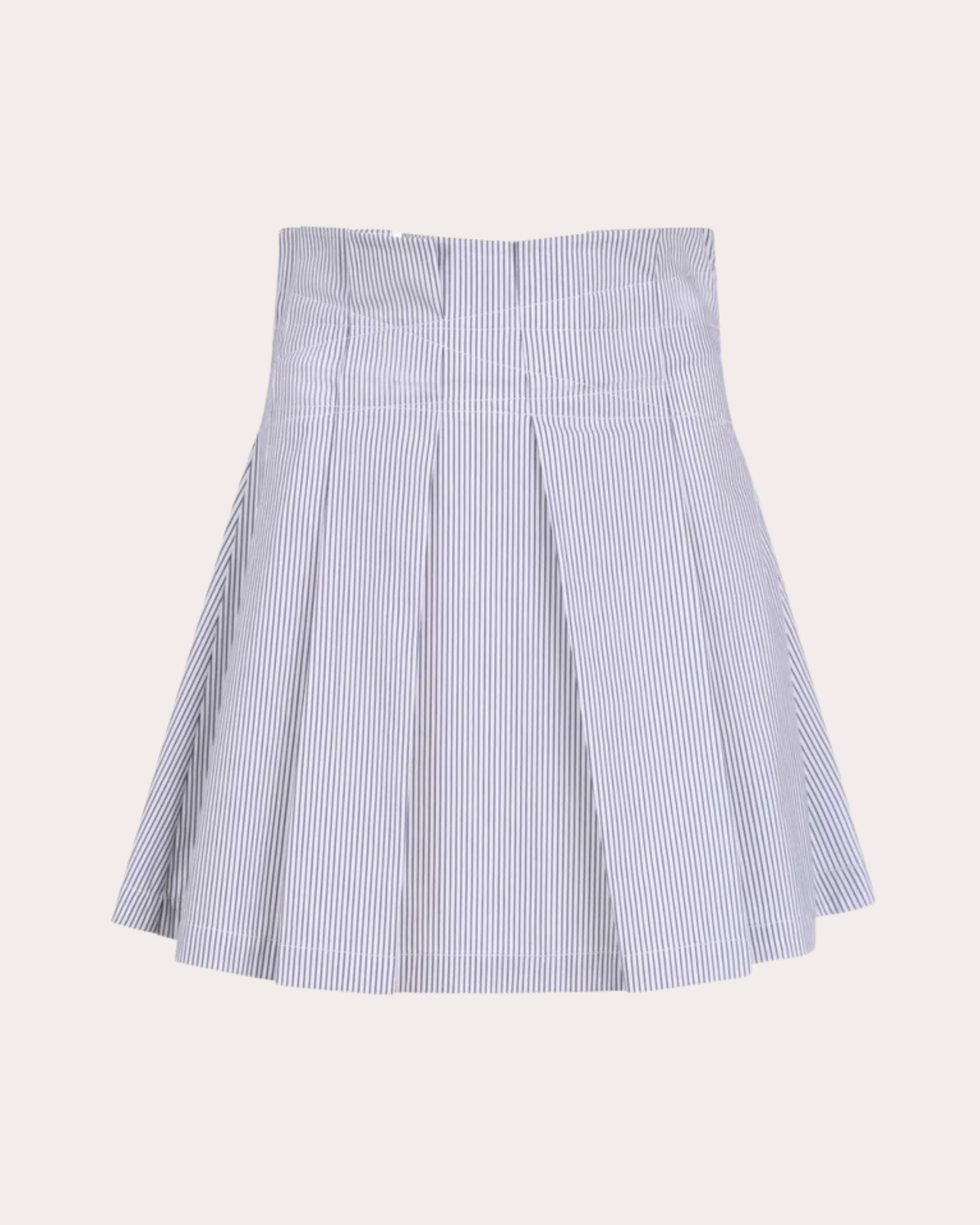 Kona Pleated Striped Paperbag Mini Skirt