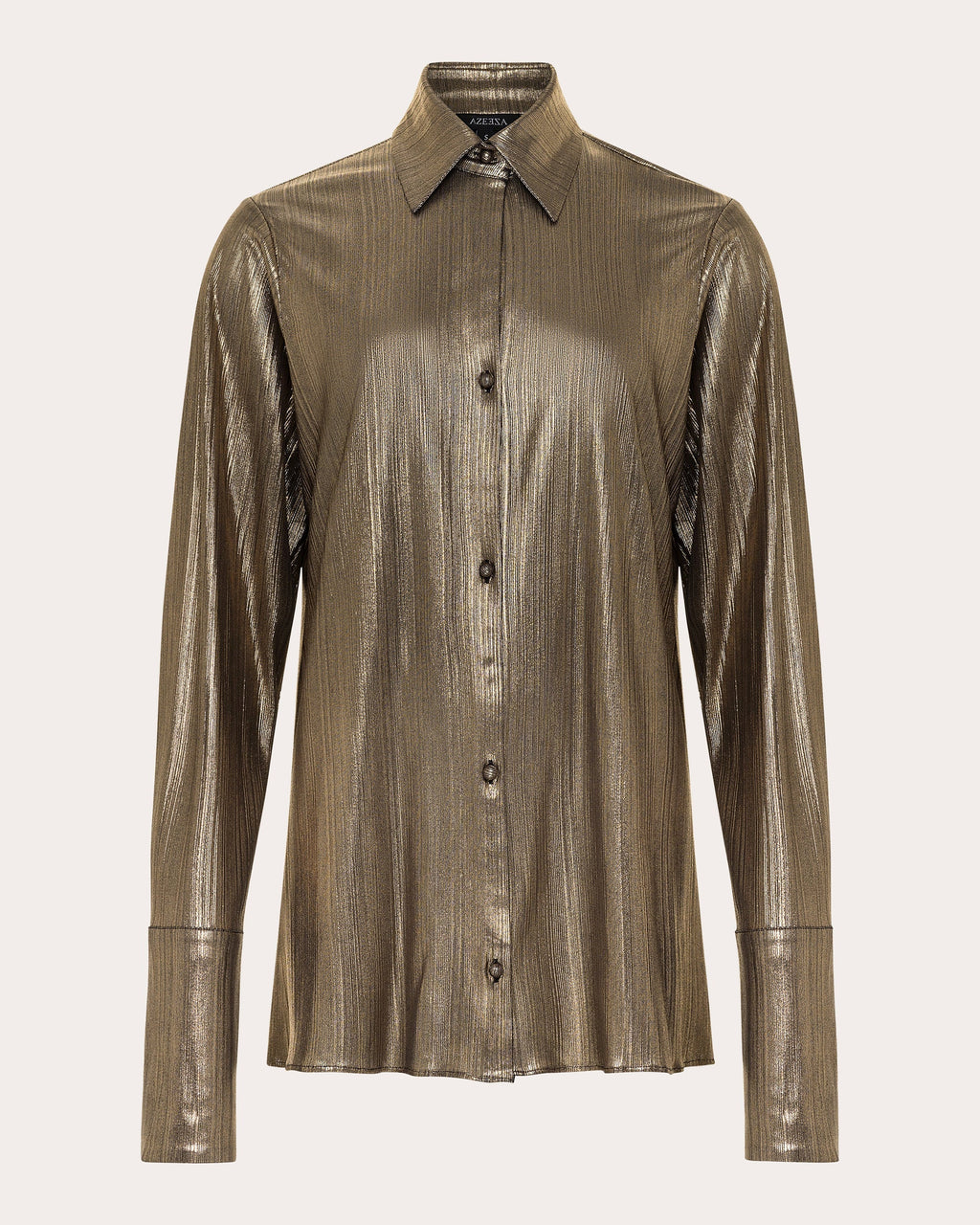 Kareena Metallic Lamé Mini Shirt Dress