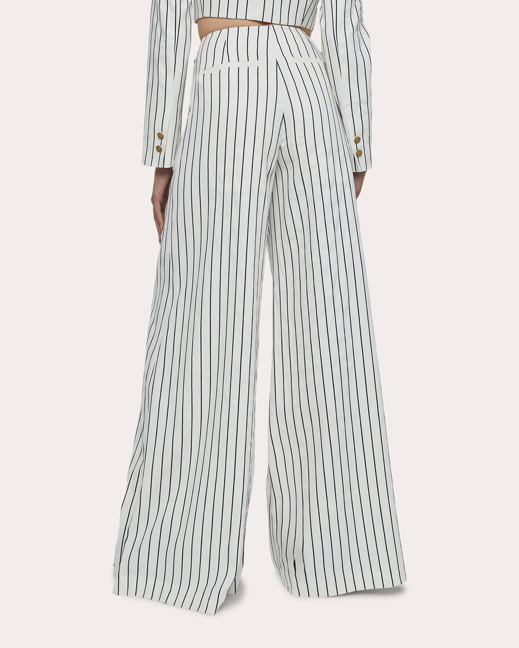 Kingston Pinstripe Wide-Leg Sailor Pants