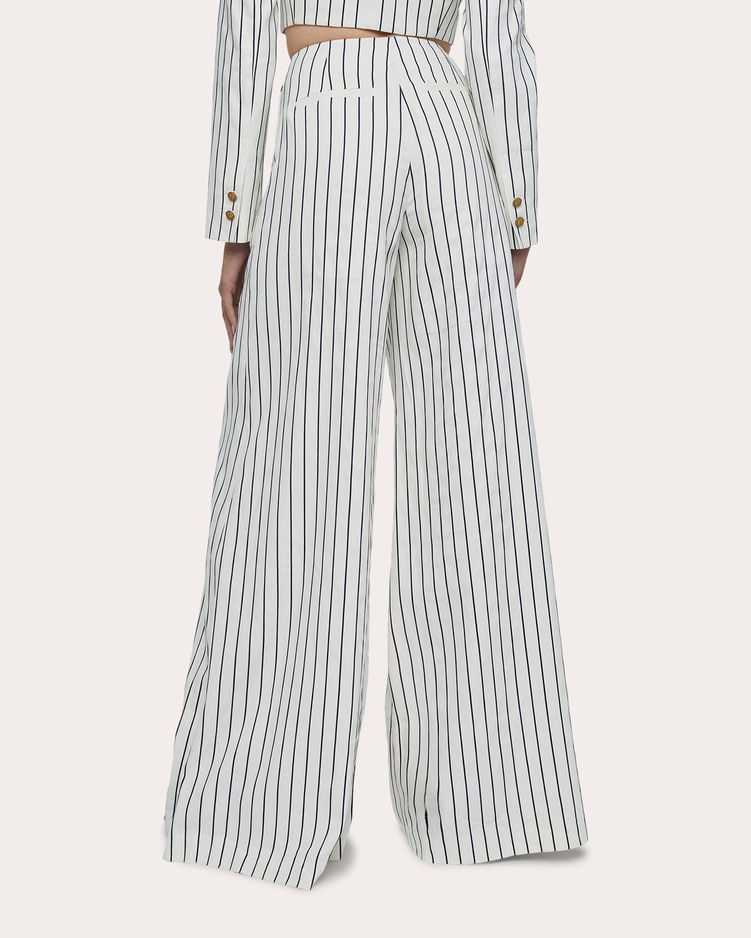 Kingston Pinstripe Wide-Leg Sailor Pants