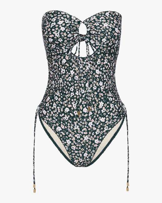 Ruched Strapless One-Piece Swimsuit