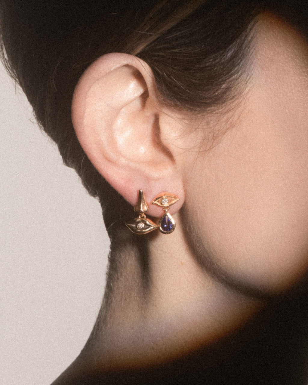 Voice 14K Gold Diamond Single Earring