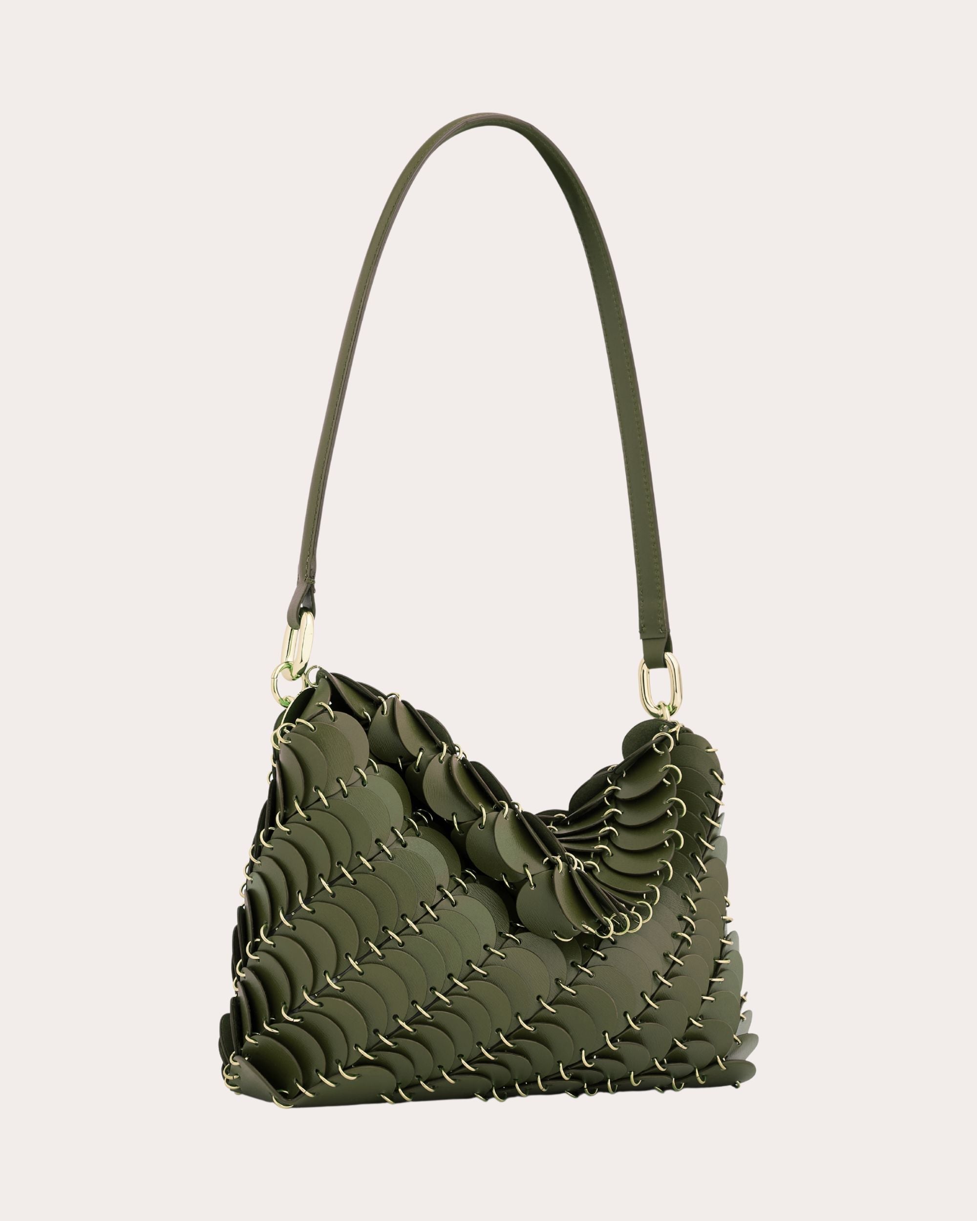 Paco Leather Paillette Shoulder Bag