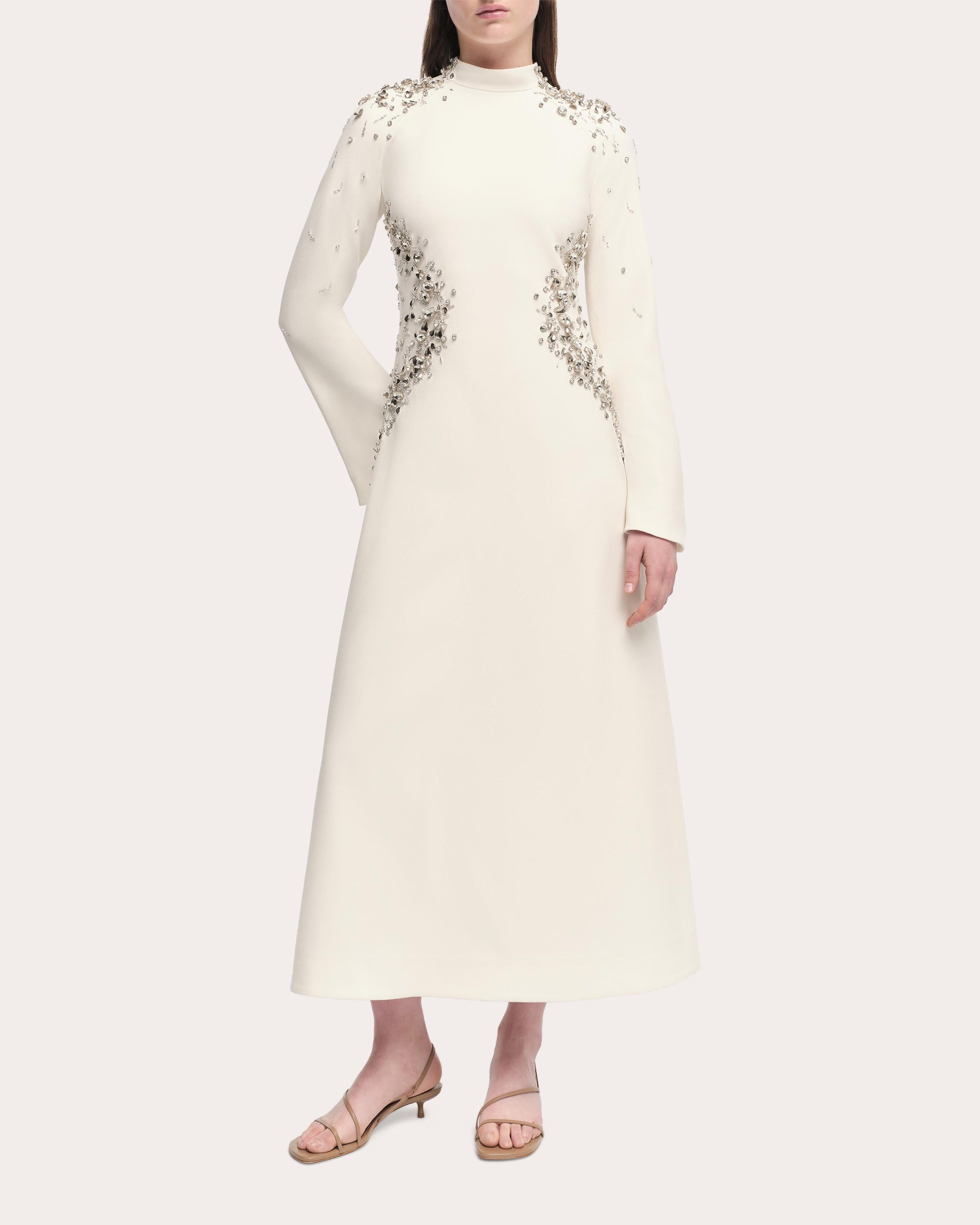 Odetta Crystal A-Line Midi Dress