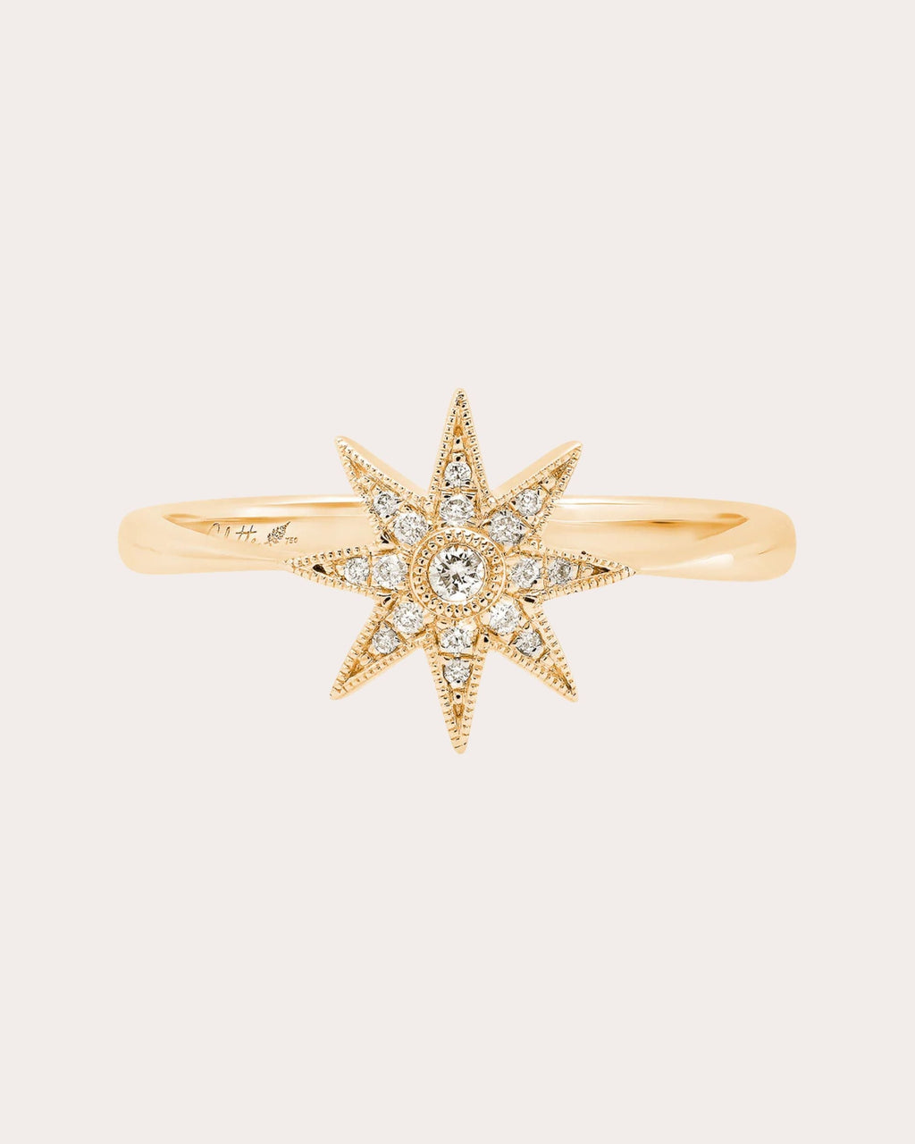 Single Star 18K Gold Diamond Ring