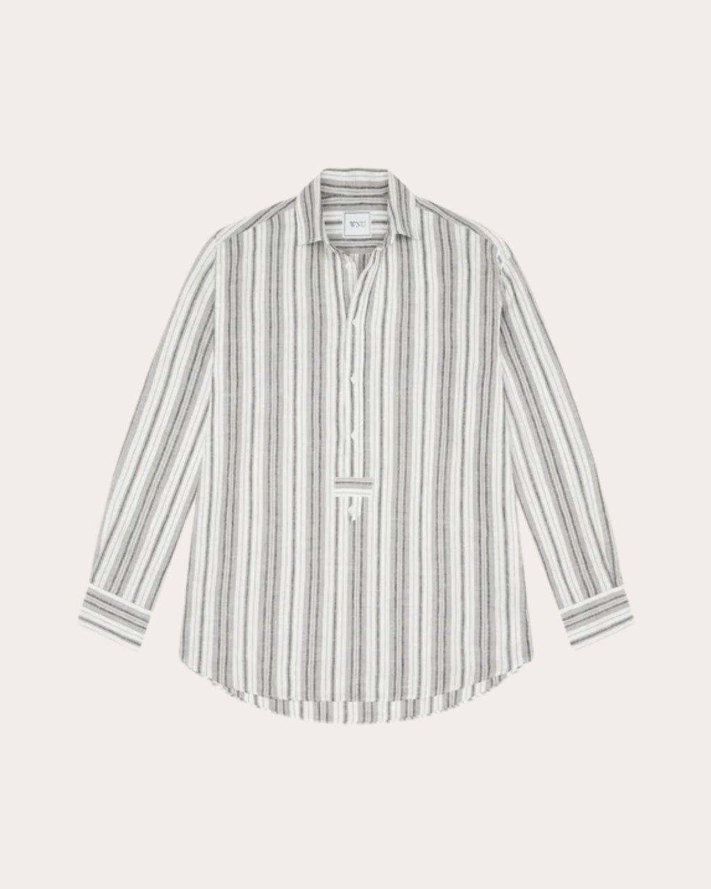 The Oversized Stripe Hemp Button-Front Tunic
