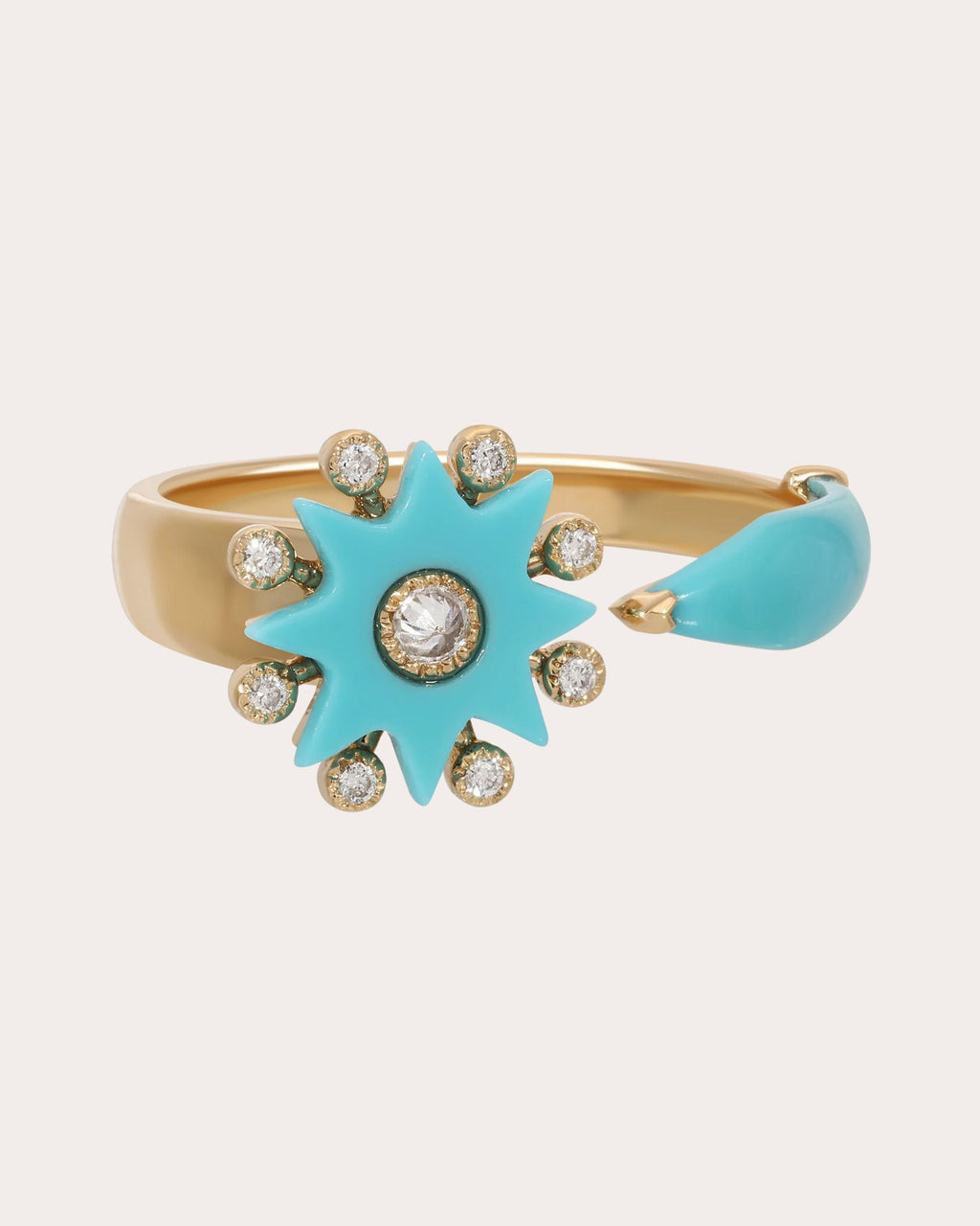 Comète 18K Gold Turquoise and Diamond Ring