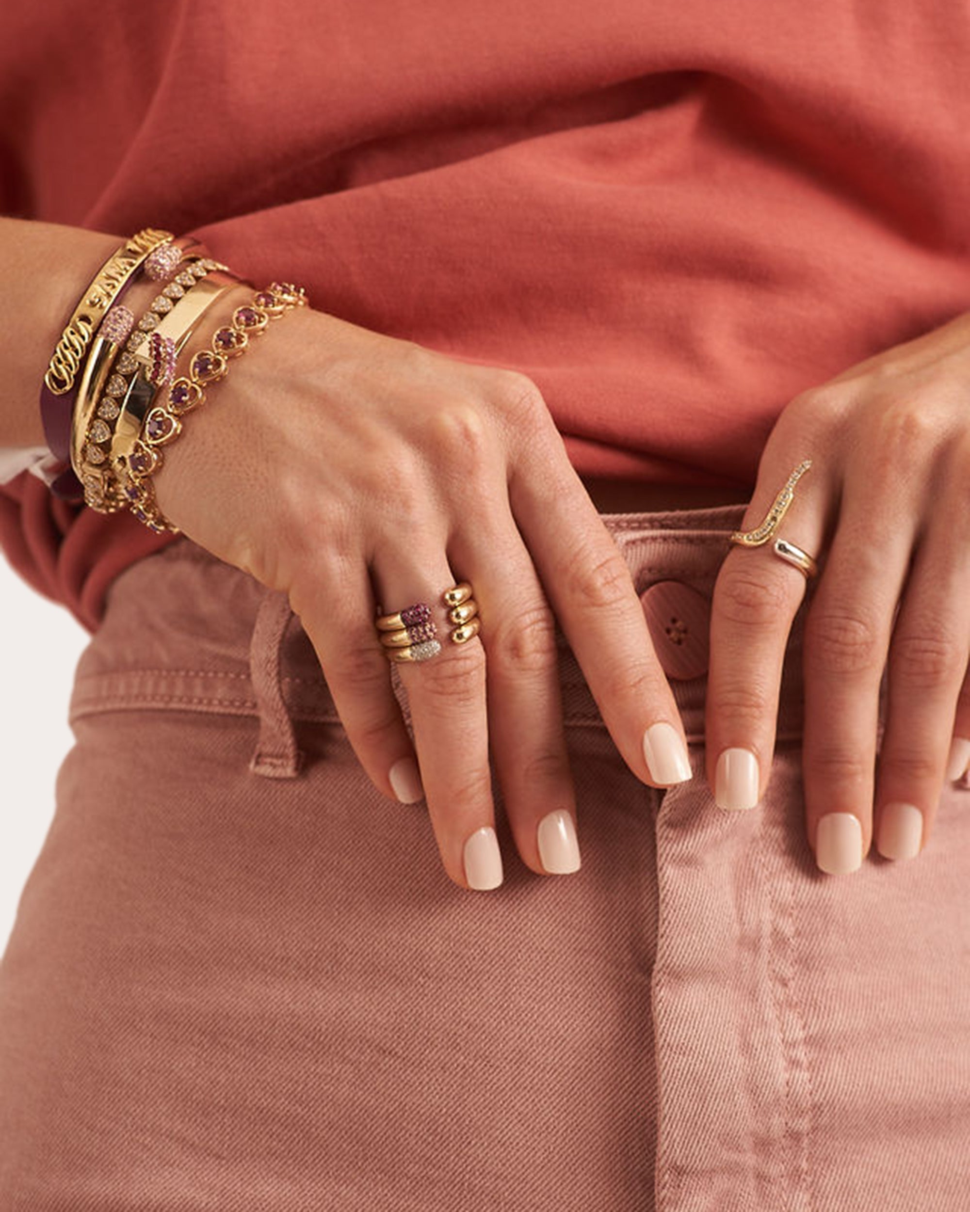 Tube 14K Gold Ruby Ring