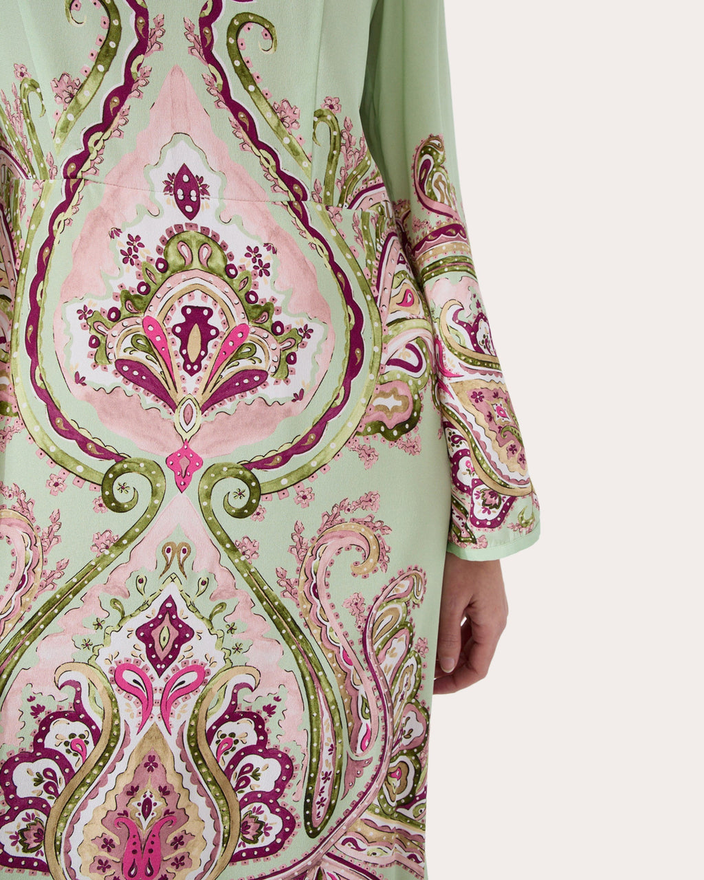 Jimi Paisley-Print Silk Midi Dress