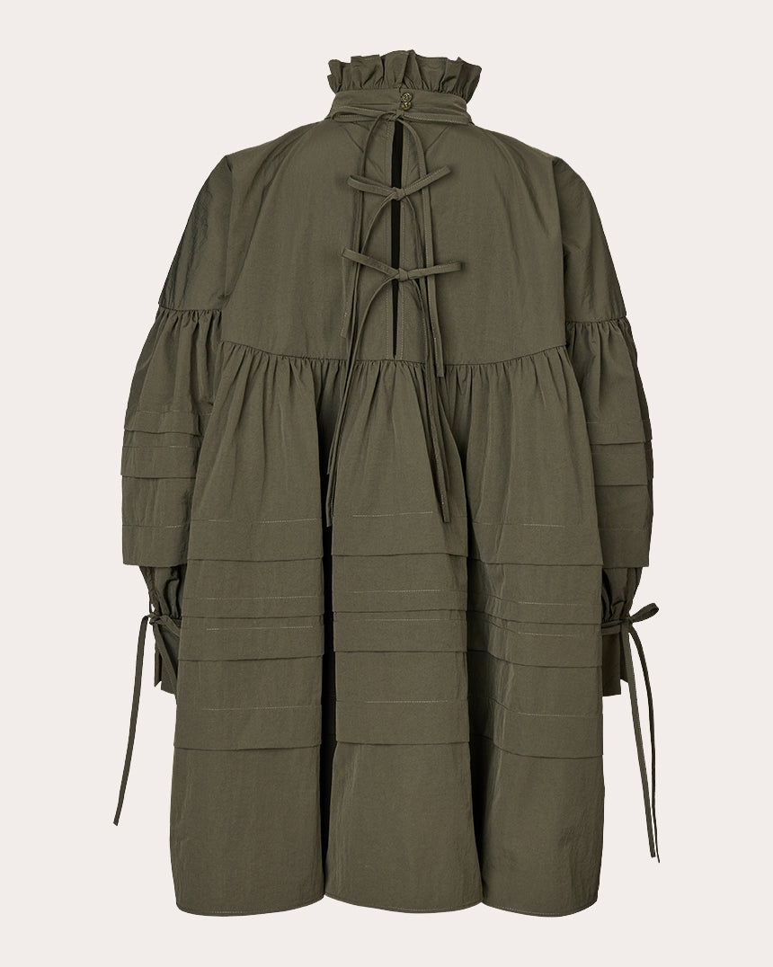 Alberte Oversized Pleated Taffeta Top