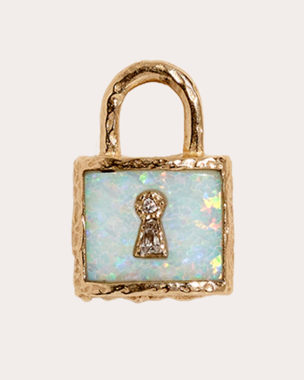 Serratura 14K Gold Synthetic Opal and Diamond Pendant