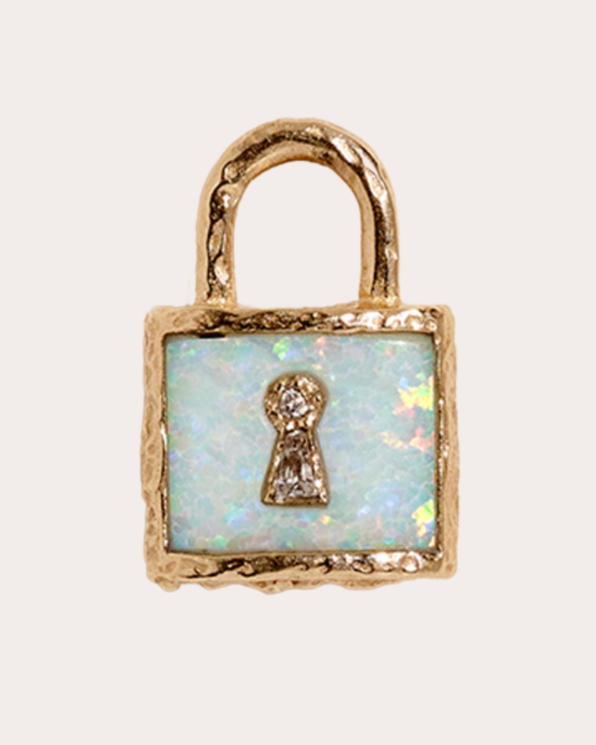 Serratura 14K Gold Synthetic Opal and Diamond Pendant