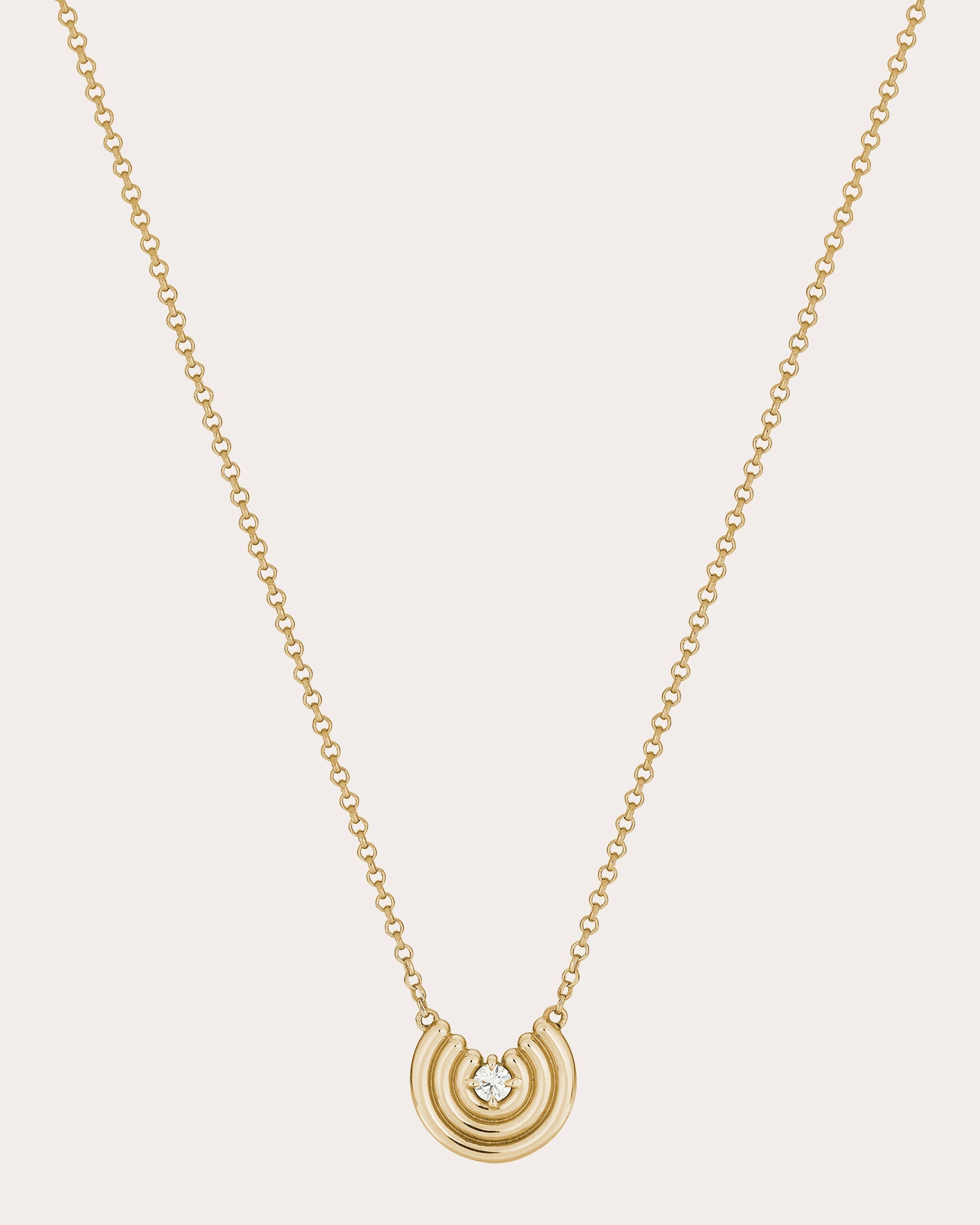 Petite Revival 14K Gold Diamond Pendant Necklace