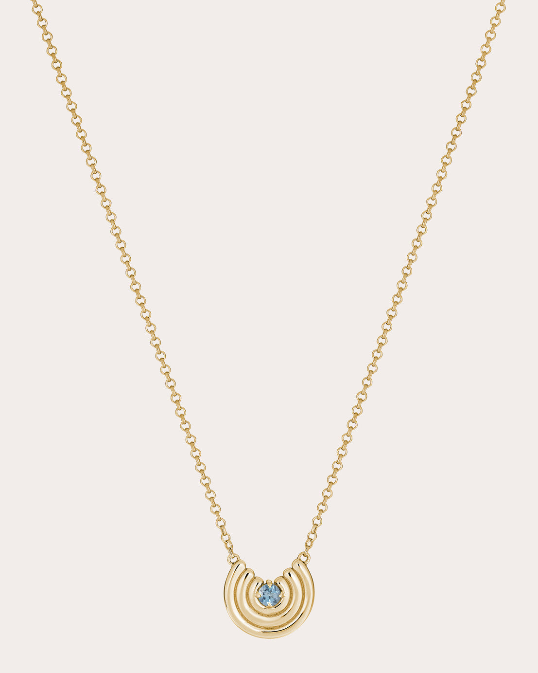 Petite Revival 14K Gold Aquamarine Pendant Necklace