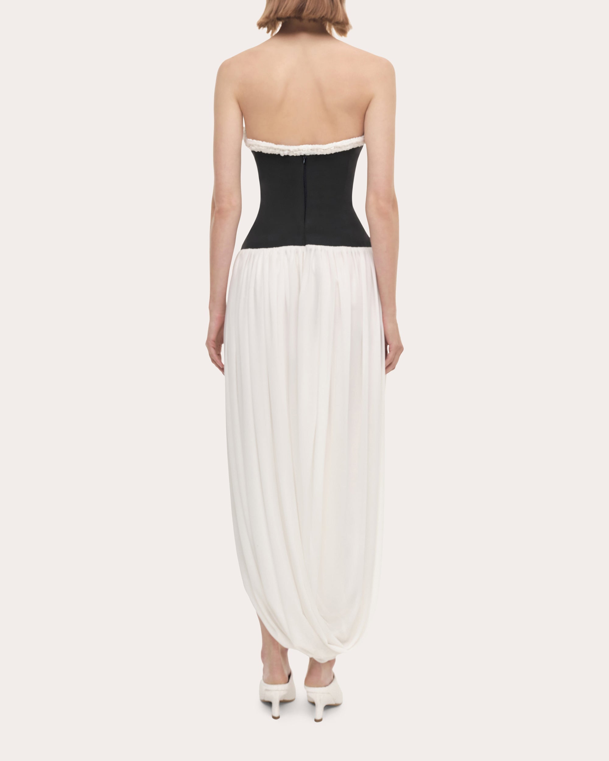 Augusta Crepe Bustier Combo Asymmetric Dress