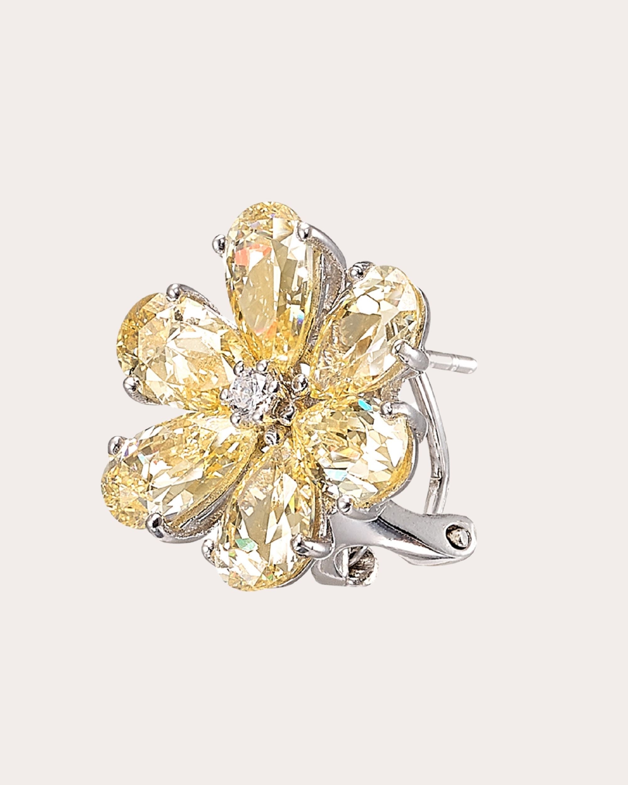 Marguerite 18K Gold and Rhodium Vermeil Lab-Grown Diamond Daisy Stud Earrings