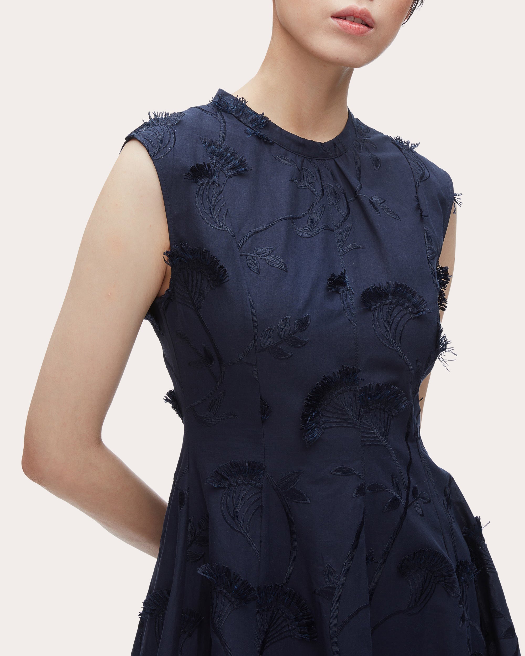Floral Fil-Coupé Cotton Organza Midi Dress
