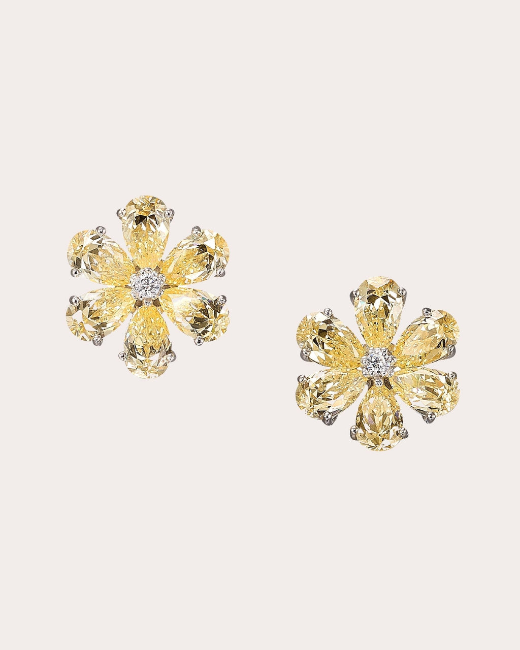 Marguerite 18K Gold and Rhodium Vermeil Lab-Grown Diamond Daisy Stud Earrings