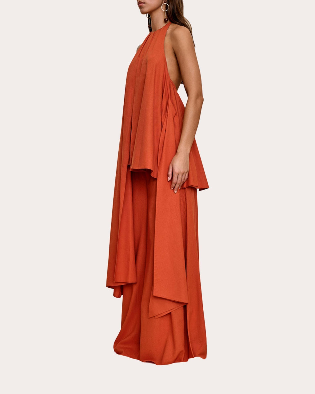 Nata Flared Linen-Blend Wide-Leg Pants