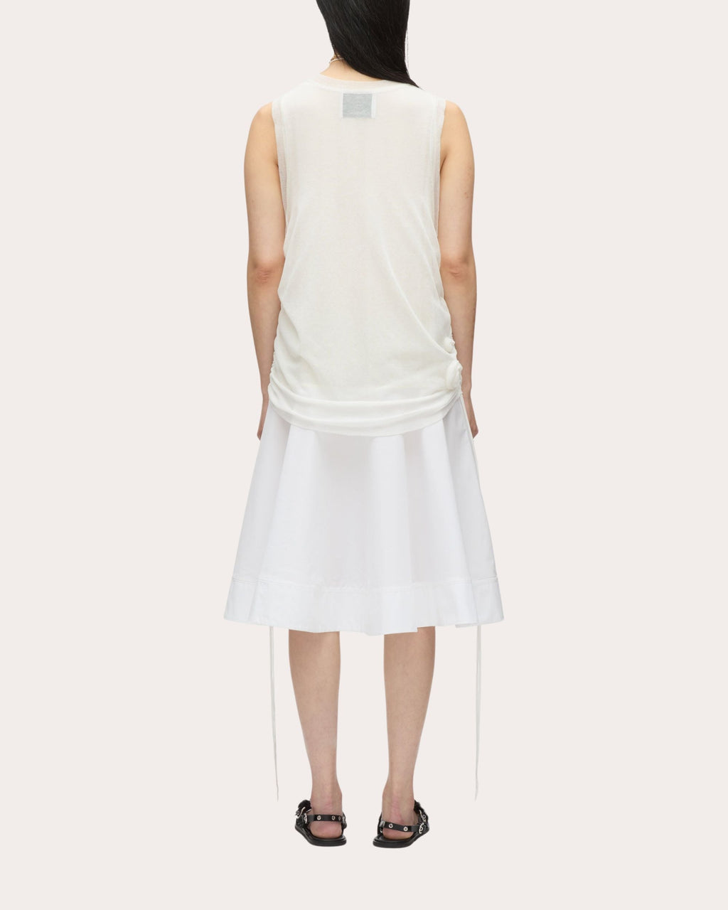 Layered Rosette-Embellished Midi Dress