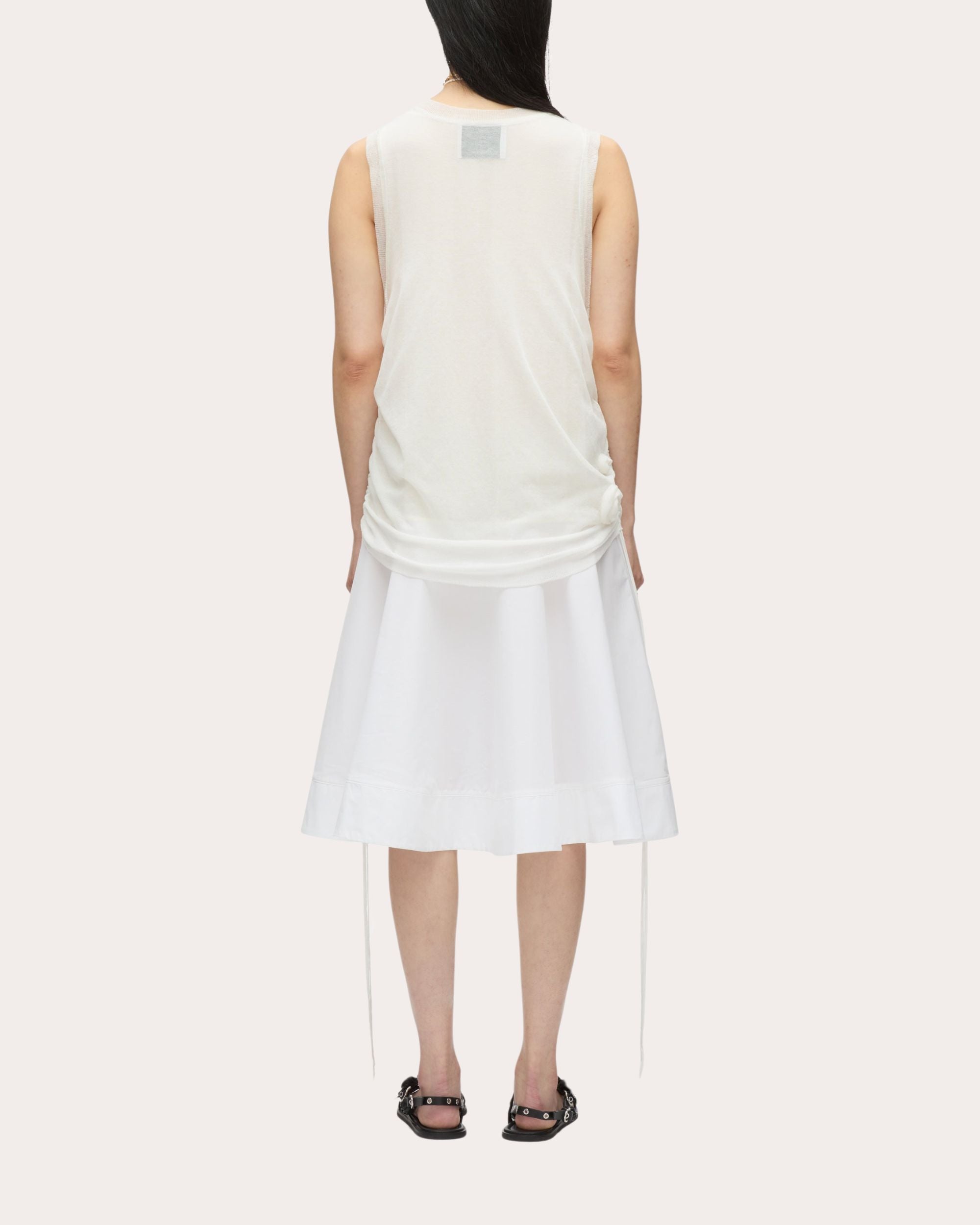 Layered Rosette-Embellished Midi Dress