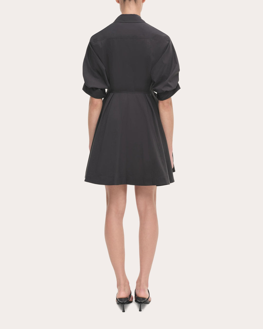 Jazzie Pleated Cotton Poplin Mini Shirt Dress