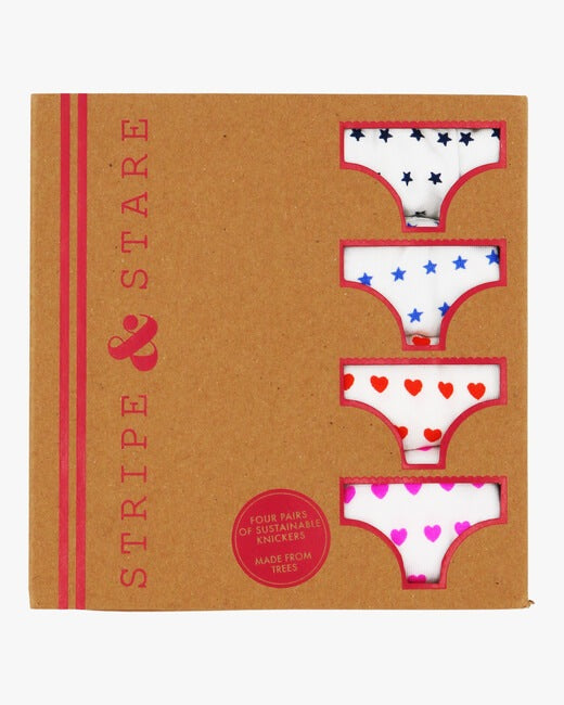 Hearts & Stars Knickers Box Set 4PK