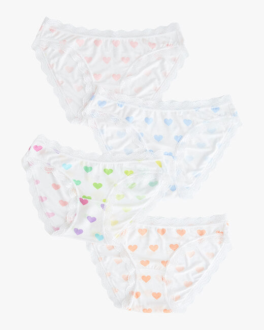 Multi Heart Knickers Set 4PK