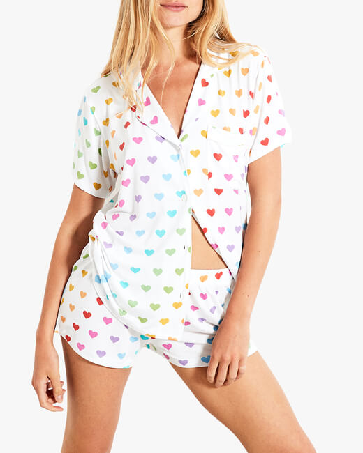 Multi-Heart Bed Shorts Set