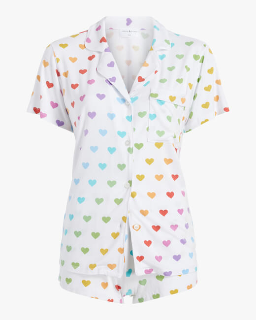 Multi-Heart Bed Shorts Set
