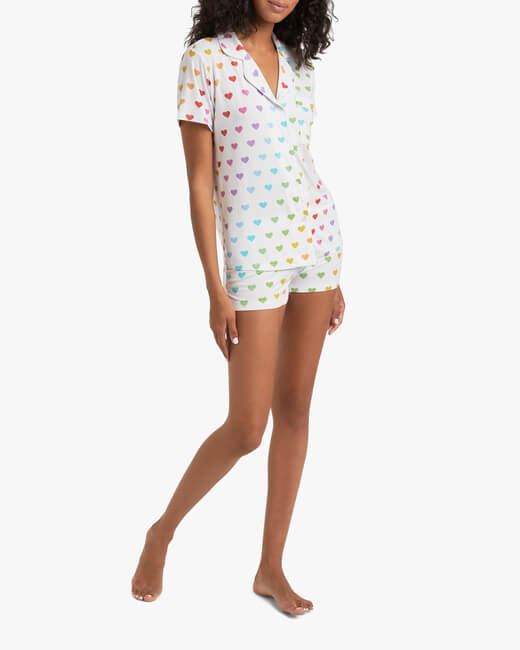 Multi-Heart Bed Shorts Set