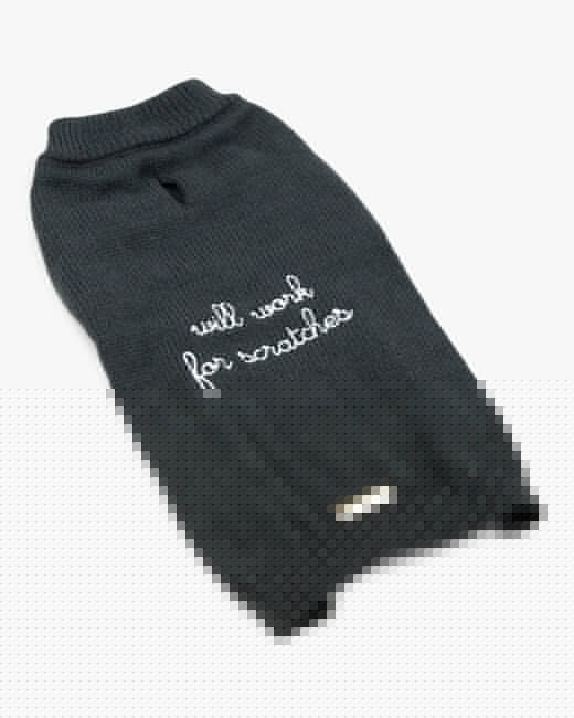 Will Work For Scratches Dog Sweater